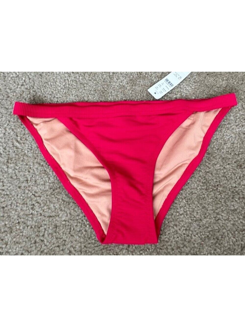 J Crew re-Imagined Curved Waist Bikini Bottom Pink Women Small New W/Tags